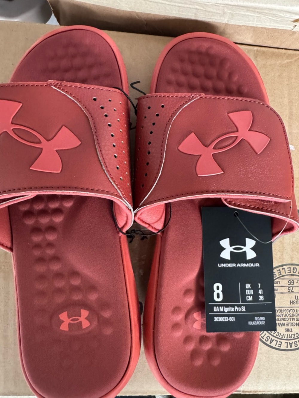 Under Armour Coral Red Men's Slide Sandals